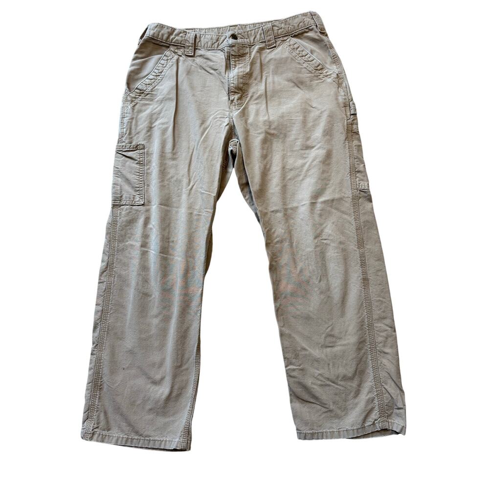 Carhartt Men's 100135 Dungaree Fit Canvas Carpenter Work Pants Khaki Tan 36x30